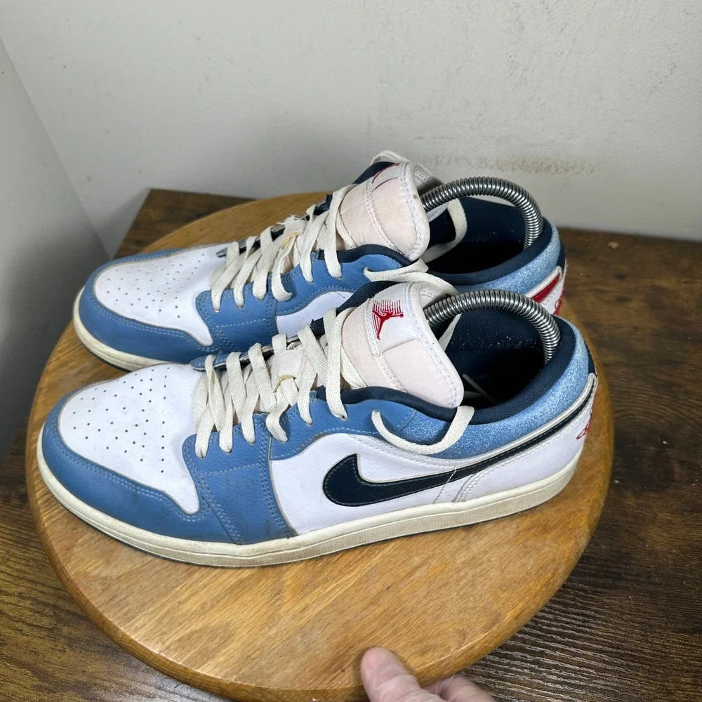 Jordan 1 Low SE Industrial Blue White Varsity Red Sneakers HM3711-144 Mens 11